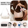 XODITO Scarf Phone Strap for Women Pearl Phone Charm Wristlet