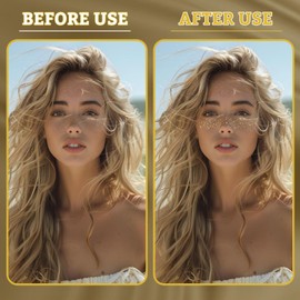 Tvqbxp Glitter Freckles Face Tattoo, Gold Glitter Makeup Patches, Women Face Glitter Speckles Patches, Cute Glitter Makeup Accessories (Gold, 8 Pcs)