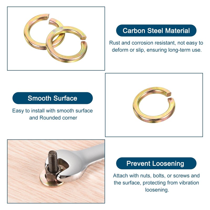 sourcing map 7/8" Split Lock Washer, 7Pcs Carbon Steel Spring