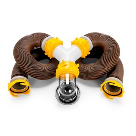 Camco 39667 Revolution 20' Sewer Hose Kit with Swivel Fittings and Wye Connector - Ready To Use Kit with Storage Caps, Great For RVs with Separate Tank Valves