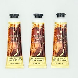Vanilla Cafe Bath & Body 3-Piece Hand Cream Set | Bundle of Three 1-fl oz Shea Butter Hand Creams