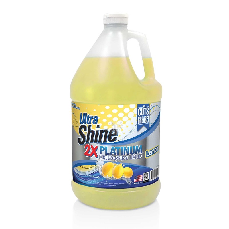 Ultra Shine™ 4 Pack 2X Platinum™ Dish Cleaning Liquid, Lemon