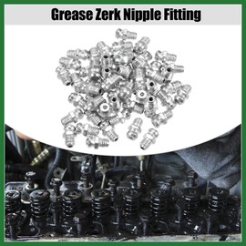 Motoforti 100 Pcs M6x1 Grease Nipple Fitting Straight 180 Degree Angle Galvanized Steel Grease Zerk Fitting Adapter for Car Truck Mechanical Lubrication Long-Lasting