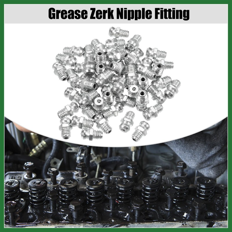 Motoforti 100 Pcs M6x1 Grease Nipple Fitting Straight 180 Degree