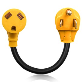 HUQUZN NEMA 6-50P to TT-30R RV Power Adapter Cord, 6-50P 50A Male Plug to TT-30R 30A Female Receptacle, Generator RV EV Charger Power Cord Adapter