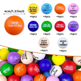 40PCS Colorful Foam Motivational Stress Relief Ball with Motivational Language Hand Exercise Gift for Office and Home use (10