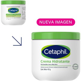 Cetaphil Crema Hidratante 453 g | Hidratación 48 horas para piel seca y sensible | Repara la barrera natural de la piel | Uso facial y corporal
