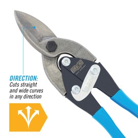 Channellock Aviation Snip 610SS - Utility Straight Cut, CR Steel, Molybdenum Blade - 10 In.