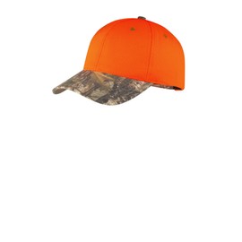 Port Authority Enhanced Visibility Cap with Camo Brim. C804, Orange Blaze/ Realtree Xtra, OSFA