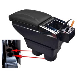 kunghei Car Center Console Armrest, Car Accessories for Nissan Versa Tiida 2007-2011 & 2012 Versa Hatchback, Leather Rotate Auto Armrest Storage Box Organizer Interior Part, Armrest Center Arm Rest