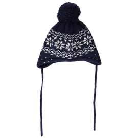 maximo Baby-Jungen 85575-263800, ausgenäht, Band, Norwegermuster Schneestern Mütze, Mehrfarbig (Navy/Wollweiss 4838), 47