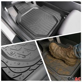 OMAC Floor Mats Liner 3-Row Car Waterproof Semi-Custom fit Rubber 3D Molded Protect
