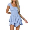 R.Vivimos Mini vestidos de verano de algodón con mangas abullonadas