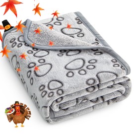 Stuffed® Premium Soft Dog Blanket Washable, 40"x32" Puppy Essentials Dog Product Cat Calming Blankets Throw for Medium Small Dogs, Christmas Pet Dog Gifts (Grey)