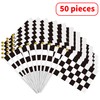 50 Packs Checkered Small Flags on Sticks Hand Waving Flag