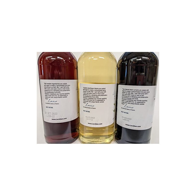 Lars Drink Concentrate - 3 pack - Lingonberry, Elderflower, Black