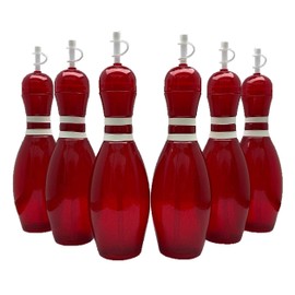 Large Bowling Pin Water Bottles Red - 6 Pack