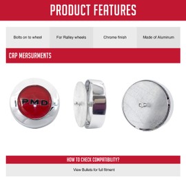 Wheel Accessories Parts 1 Pc Red Aluminum Alloy Pontiac Ralley ll Center Cap 2.80" Diameter Fits Pontiac 1967-70 Firebird GTO Lemans Tempest | 1969-73 Grand Prix | 1971-73 Ventura