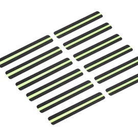 LifeGrip Anti Slip Traction Treads with Glow in Dark Stripe (12-Pack), 2" X 12", Best Grip Tape 80 Grit Non Slip, Pre-Cut Strips, Rounded Corners - Right Size and Ready to Use for Easy Application