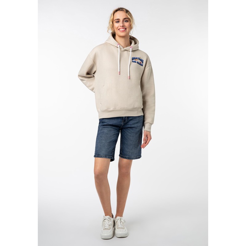 Sublevel Damen Jeansbermuda mit Gürtel, Aufschlag, 5-Pocket Dark-Blue M
