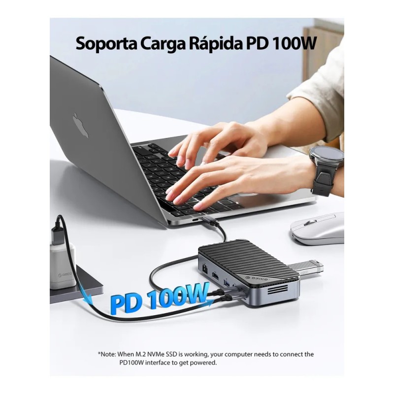 Orico Hub USB-C 10 en 1 con Carcasa SSD M.2