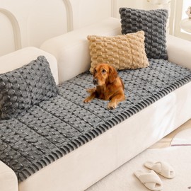 Mivnue Pet Couch Cover, Couch Covers for Dogs, Washable Dog Sofa Covers Couch Protector, Fuzzy Non Slip Couch Slipcover Pet Friendly