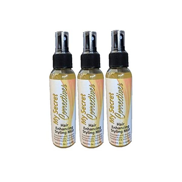 My Secret Correctives Hair Enhancing Styling Mist & Fiberhold Spray - 4 oz each - 3 Bottles