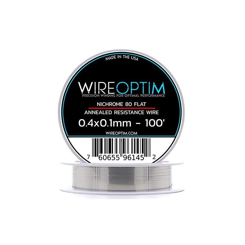 WIREOPTIM - 0.4mm x 0.1mm - Nichrome 80 Resistance Wire