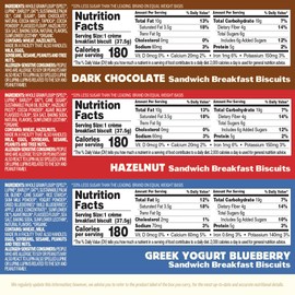 Olyra Variety Pack Sandwich Breakfast Biscuits, Organic Snacks, Healthy Snacks for Adults and Kids, Office Snack Low Sugar, High Fiber, Vegan Organic Cookies, USDA Certified Organic, Non GMO (Pack of 24)