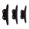 Wowser Nautical Black Cast Iron Boat Cleat Wall Hooks, 3.5