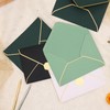 100 pcs Deep Green Envelope with V-Flap, Gold Border &