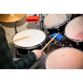 XDrum PB2-RD Percussion Block Medium - Made of Indestructible Plastic - Pitch: Medium - Removable Bracket - Red