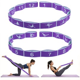 Yoga Straps for Stretching, Elastic Bands for Exercise 12 Gears