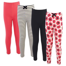 Touched by Nature Girls' and Women Organic Cotton Leggings, POPPY, 5-Toddler