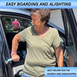EILITWAY Car Door Handle for Elderly, Portable Car Assist Handle, with Car Grab Handle, Vehicle Assist Handles Designed for Seniors and Handicapped (Blue - 1 Pack Handle + Strap)