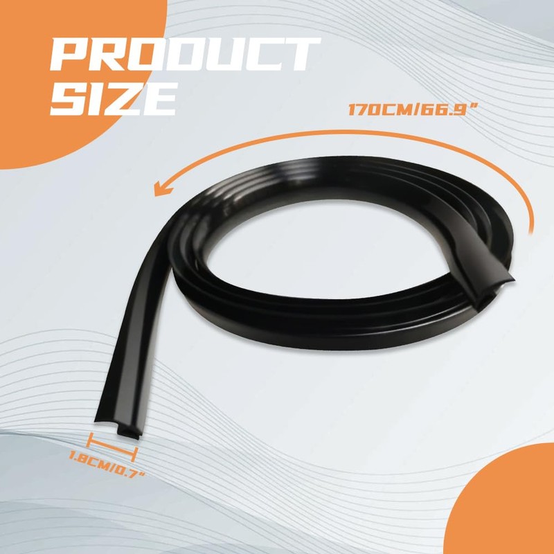 WINUERK Car Front Windshield Rubber Seal Strip, 1.7M/5.6FT Self Adhesive