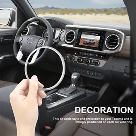SOPINEKO Air Condition Vent Rings, 4 pcs A/C Vent Ring Outer Trim Decoration Covers for Tacoma A/C 2016-2022 Outlet Vent Accessories(Silver)
