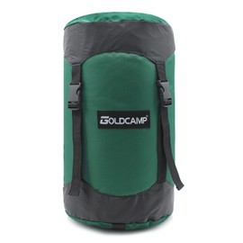 GoldCamp Compression Stuff Sack for Ultralight Sleeping Bag, Space Saving Gear with dust Flap, 65L Compression Stuff Sack, Waterproof, Camping, Travel, Outdoor, Backpacking (Dark Green, XXXL,65L)