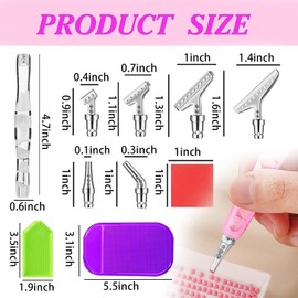 Diamond Painting Pen Kit Stainless Steel Metal Pen Tips Kits(34pcs),3pcs Diamond Art Pens 5D Diamond Painting Tools for DIY 5D Diamond Painting