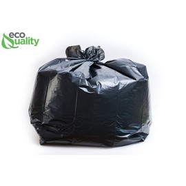 EcoQuality Strong Trash Bags, Wastebasket Receptacle Can Liner, Large 40-45 Gallon, 45 Count, Black for Kitchen, Household, Industrial, Multi Purpose,
