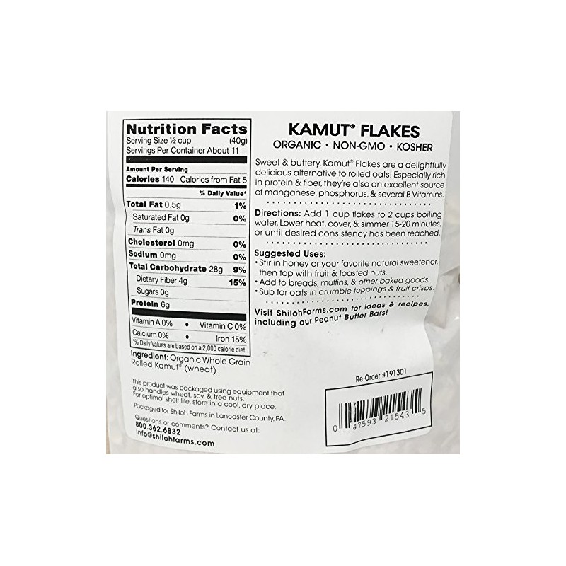 Shiloh Farms - Organic Kamut Flakes, 2 Packs - 16