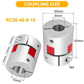 Shaft Coupling 8 mm to 10 mm Waves Flexible Coupler Plum Claw Coupling Aluminium for 3D Printer CNC Machine and Servo Step Motor (5 x 8 mm)