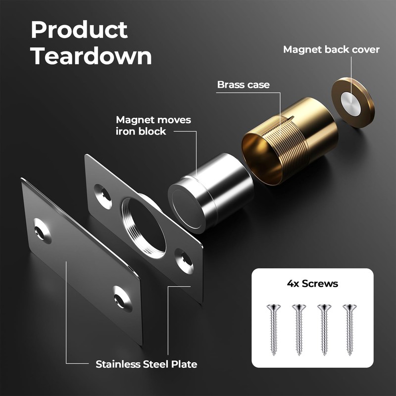 Tonitrui Silent Ball Catch, Adjustable Strong Magnet Door Catch，Using Noise