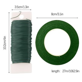 GWAWG Florist Arrangement Green Ribbons Wire Kit for Flower Arrangements DIY Flower Arranging Accessories Floristry Wires Wreath Making Supplies (17.78 Inches and 10.63 Inches)