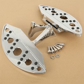 SLMOTO Motorcycle Passenger Floorboards Chrome Footboards Mount Bracket Kits Replacement for Touring Models Road King Street Glide 80-19