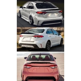 Unbranded For 2020-2024 Toyota Corolla Sedan Glossy Black R Style Rear Trunk Spoiler Lip