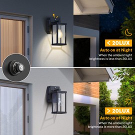 NookNova Porch Light with Outlet, Dusk to Dawn Motion Sensor Outdoor Light with GFCI Outlet Porch Light Wall Sconce Waterproof Exterior Light Fixtures Outside Light for House Patio Garage Hallway