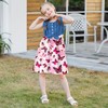 Cutemile 7-8 Years Girls Sleeveless Denim Tops Dresses Rainbow Unicorn