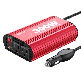 300Watt Pure Sine Wave Power Inverter DC 12volt to AC 120volt Car Converter Adapter with Dual USB Ports for Smartphones Laptops Tablets