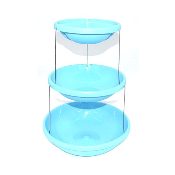 3 Tier Twistfold Party Serving Plastic Stand With Bowls/Platter Rack (TURQUOISE)
